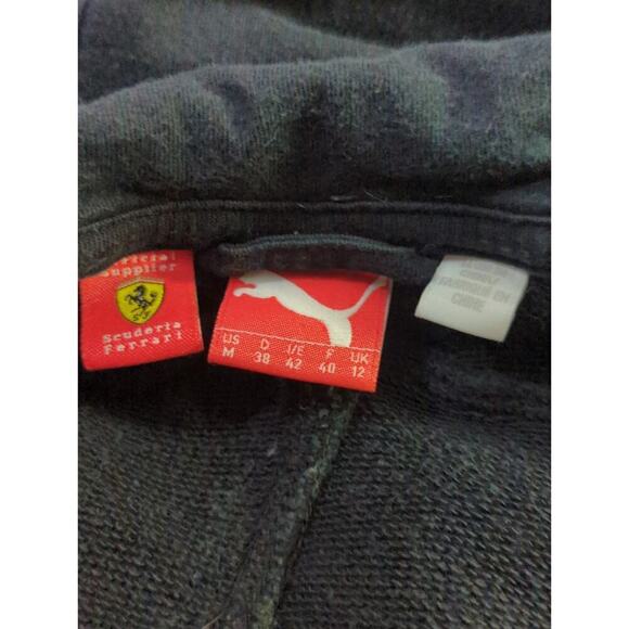Puma X Ferrari Sweatshirt Woman's Medium Black Hoodie Full‎ Zip Racing Long - Picture 10 of 16